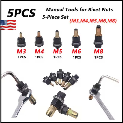 Sizes rivet nut tool mandrel - 5,